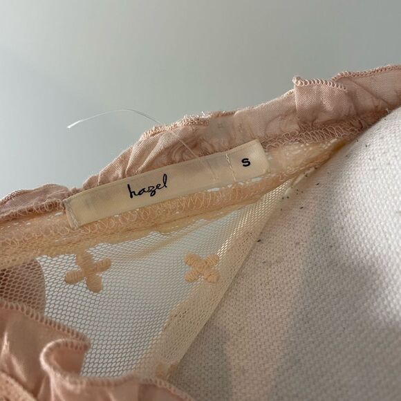 Hazel Sheer Peach Hi-Lo Blouse - Picture 6 of 6